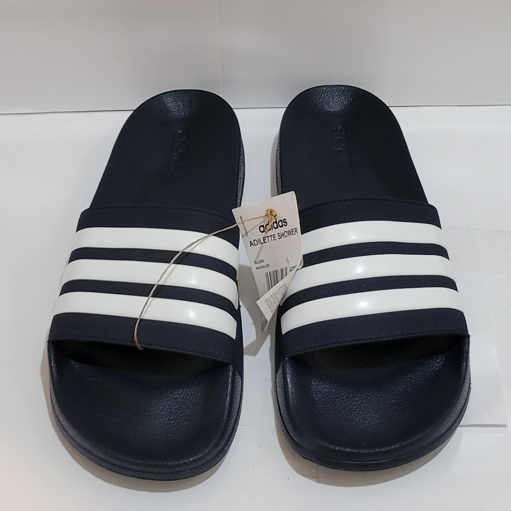 Adidas Adilette Shower‎ Slides Navy Blue White Cloudfoam GZ5920 Men's